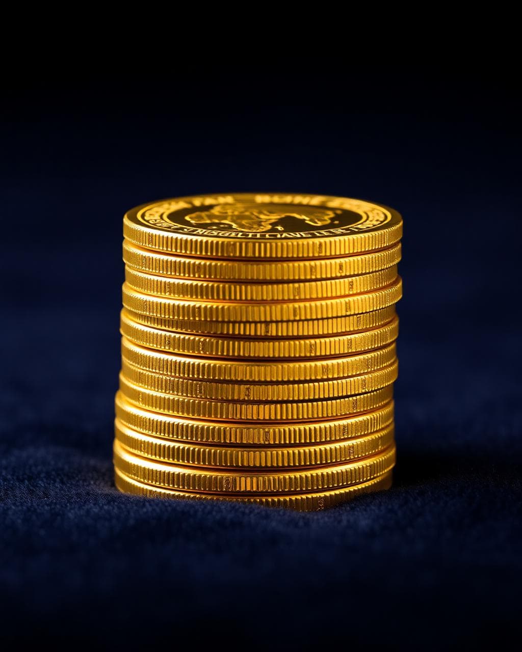 Stack of pure gold coins